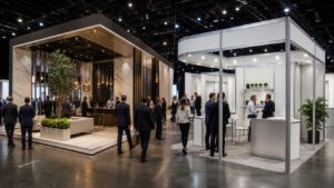 Professional trade show booth scene for Custom vs Modular Booth Frameworks: Which One Delivers Better ROI?