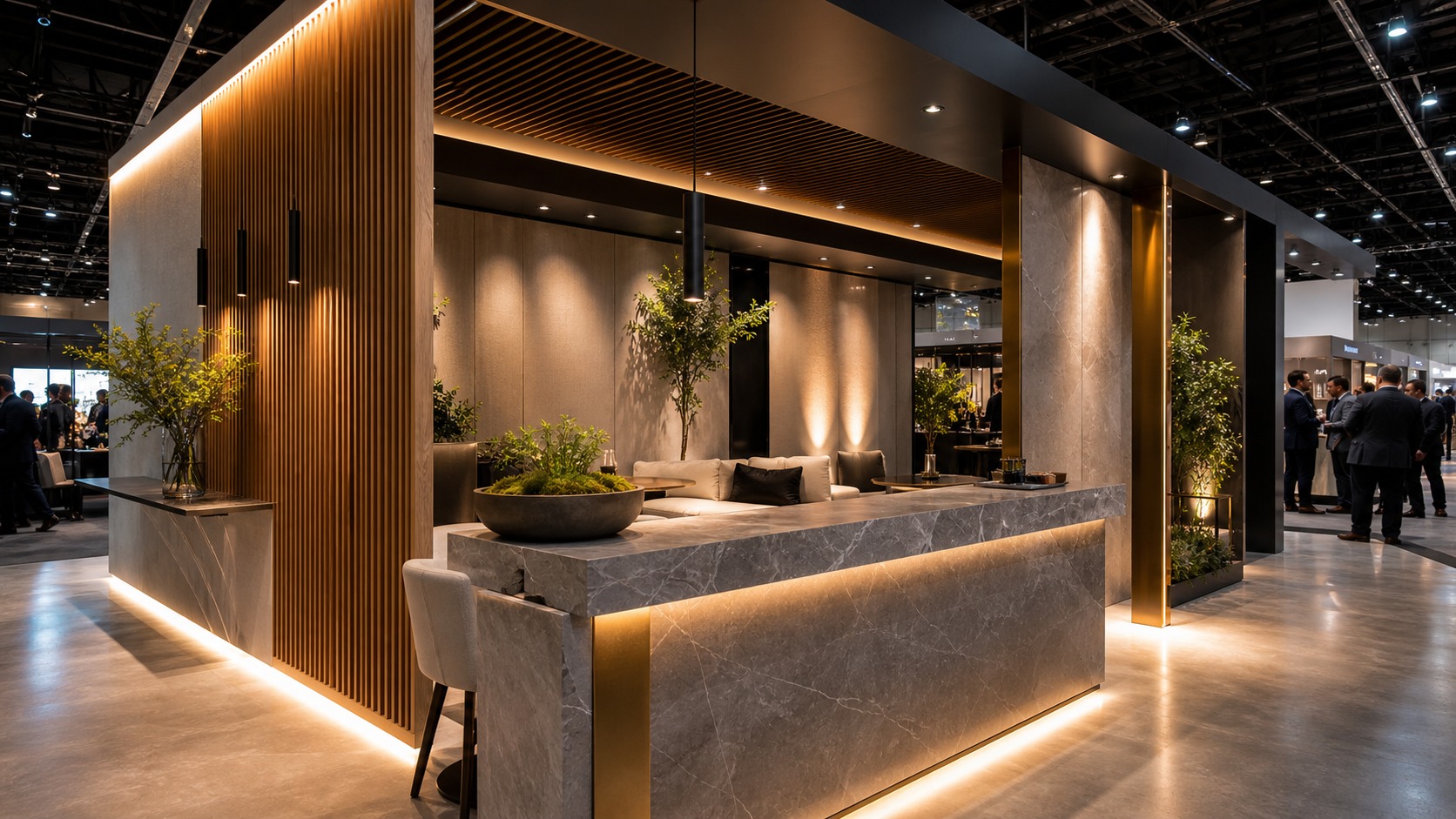 Professional trade show booth scene for High-End Booth Finishes That Make Your Exhibit Look Premium
