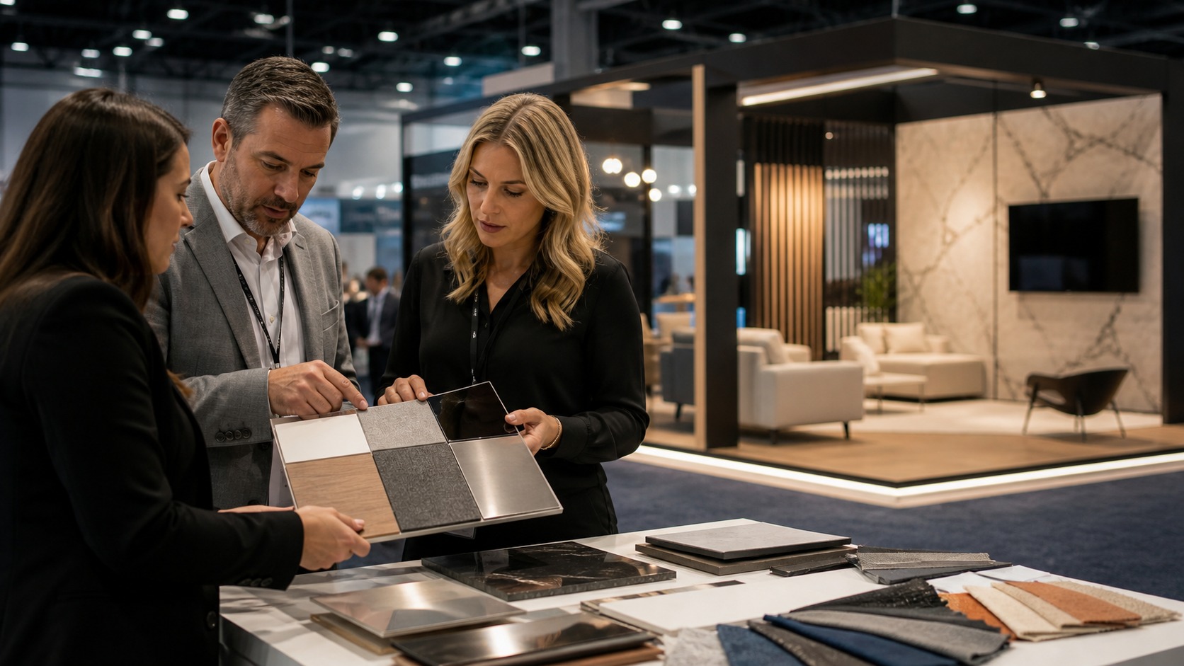 Professional trade show booth scene for How to Choose the Right Booth Finish for Your Brand Experience
