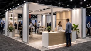 Professional trade show booth scene for Modular Trade Show Booths: The Complete Buyer’s Guide for 2026