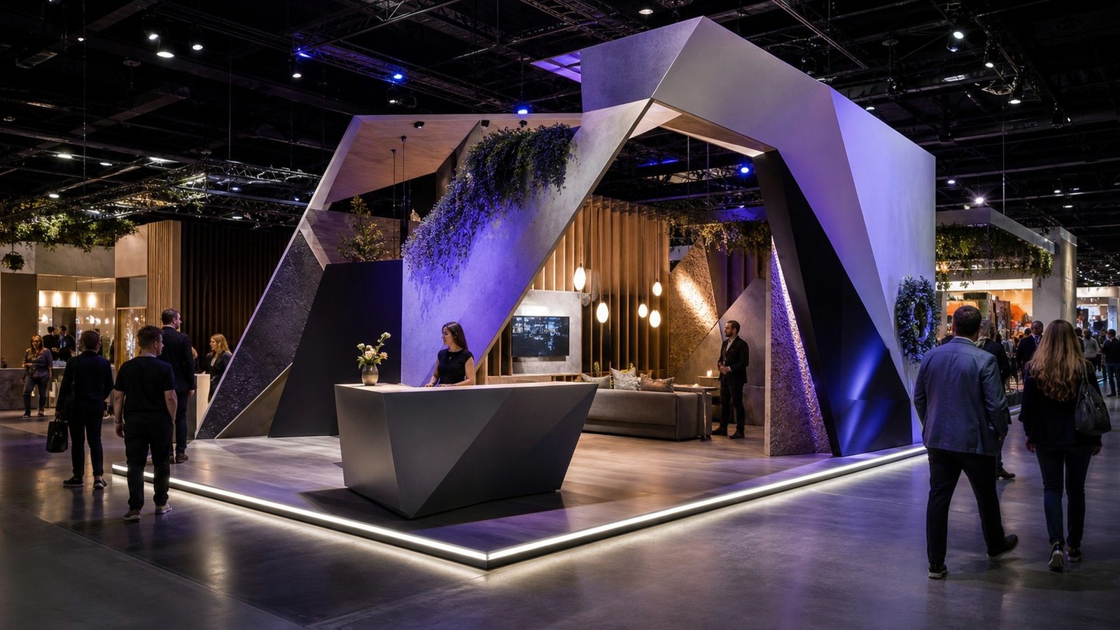 Editorial trade show scene representing best trade show booth ideas that attract massive crowds for exhibitors in showstopper gallery