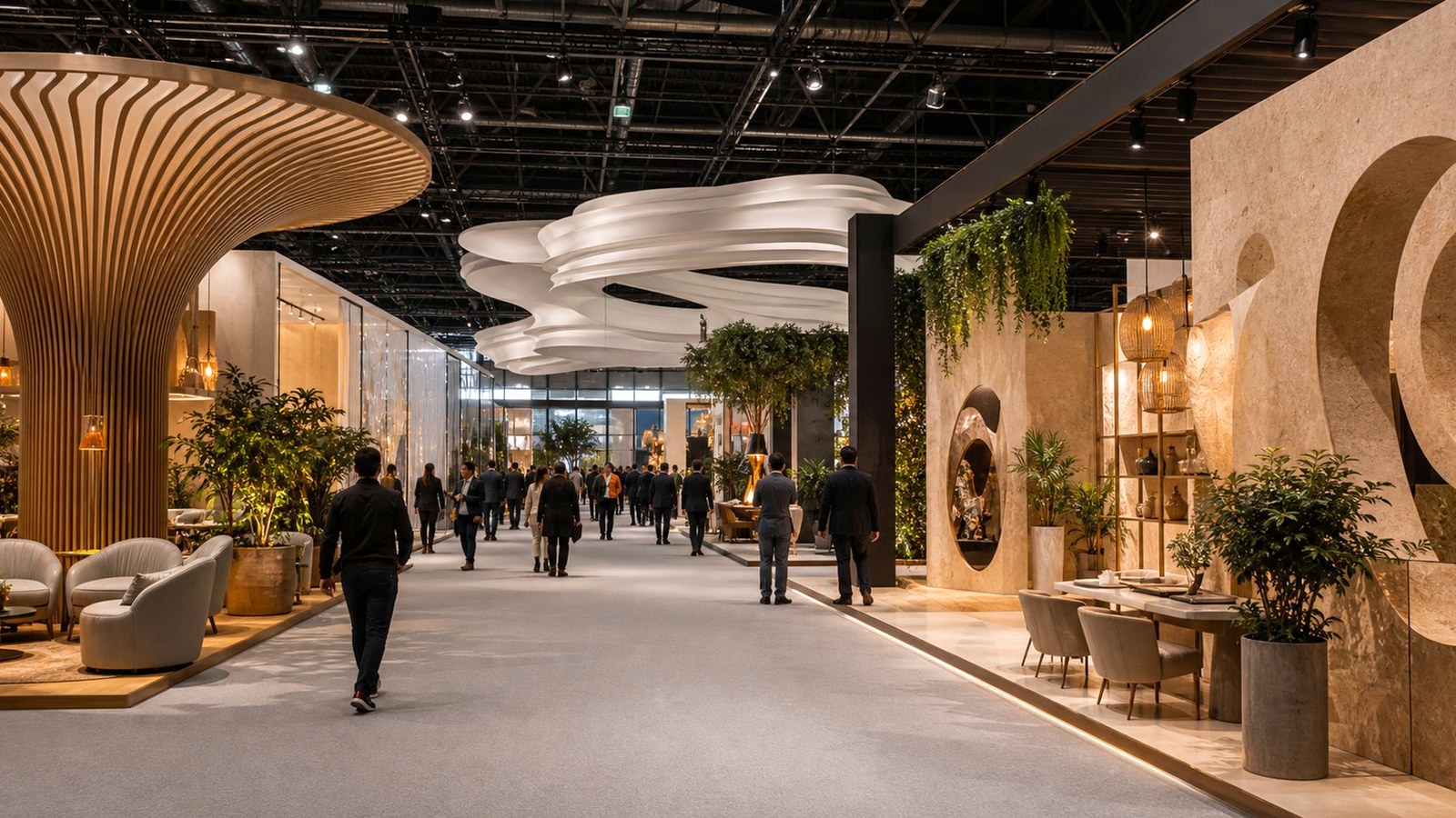 Editorial trade show scene representing the ultimate guide to brand style guides for exhibitors in branding consistency