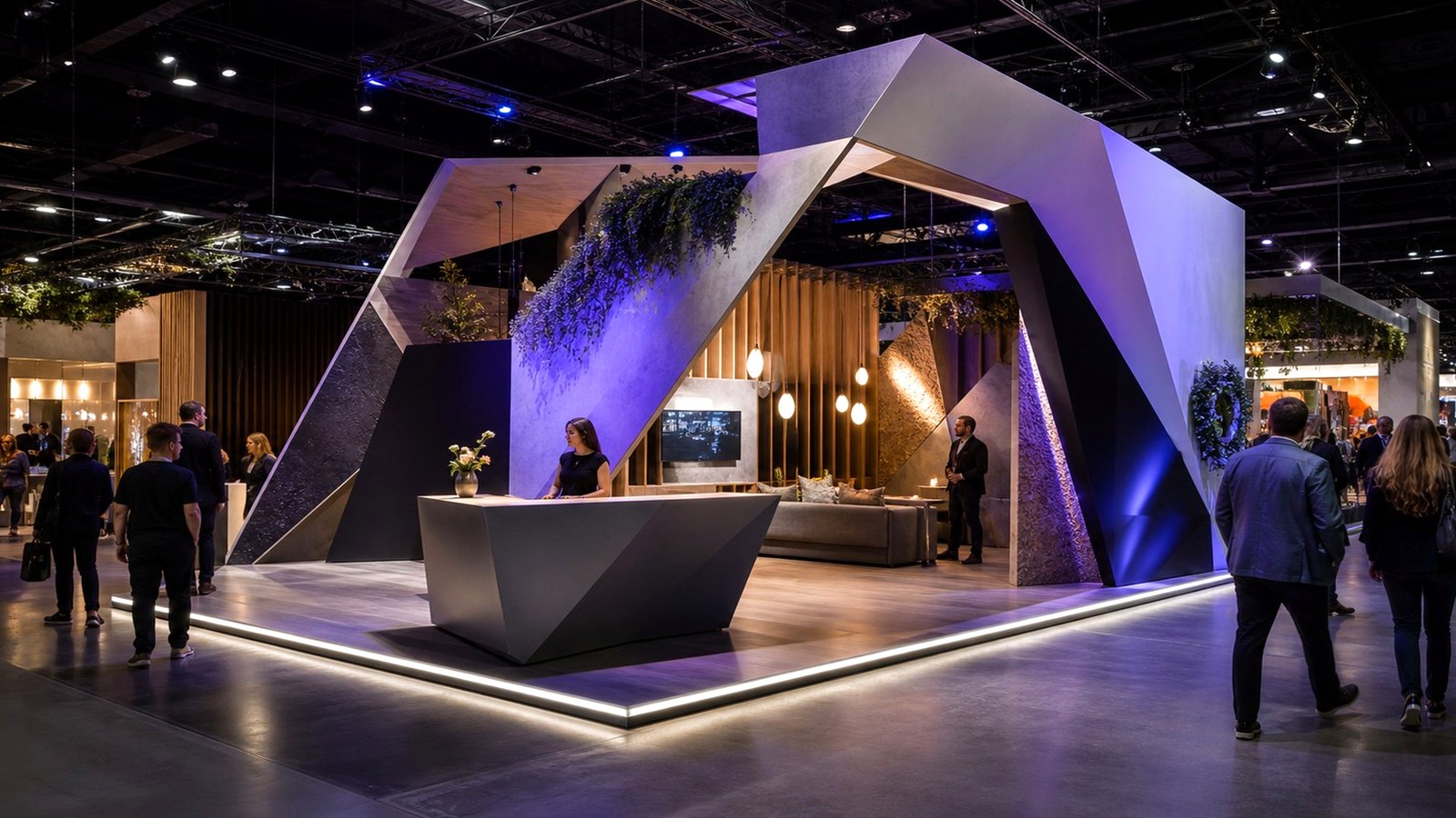 Editorial trade show scene representing trade show follow-up email templates that actually get replies for exhibitors in post-show follow-up