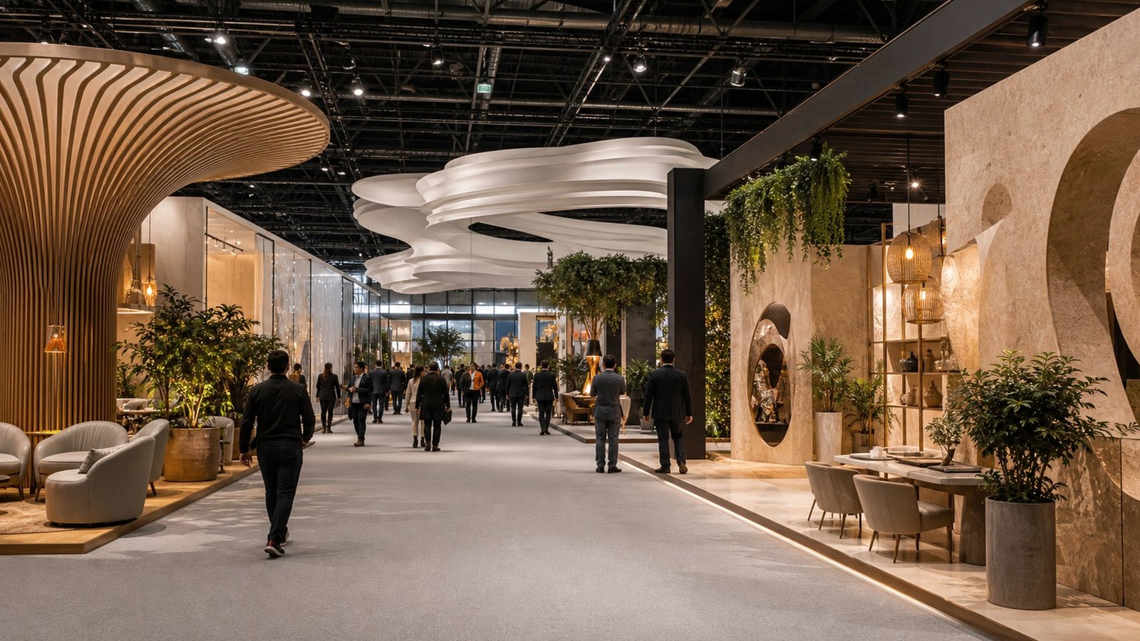 Editorial trade show scene representing trade show influencer campaign checklist for maximum results for exhibitors in influencer collaborations